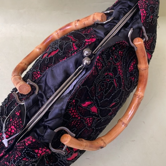 New vintage pink/black beaded purse - Picture 12 of 15